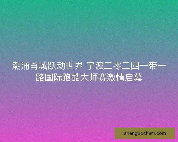 潮涌甬城跃动世界 宁波二零二四一带一路国际跑酷大师赛激情启幕 潮涌甬城跃动世界 宁波二零二四一带一路国际跑酷大师赛激情启幕