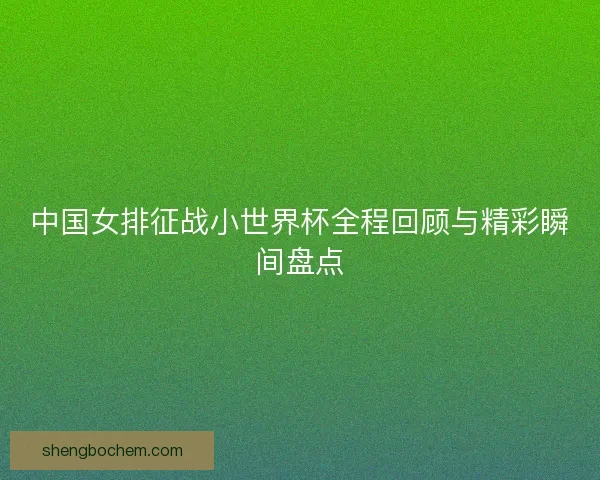 中国女排征战小世界杯全程回顾与精彩瞬间盘点