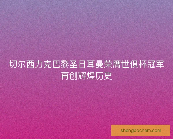 切尔西力克巴黎圣日耳曼荣膺世俱杯冠军再创辉煌历史