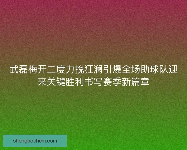 武磊梅开二度力挽狂澜引爆全场助球队迎来关键胜利书写赛季新篇章 武磊梅开二度力挽狂澜引爆全场助球队迎来关键胜利书写赛季新篇章