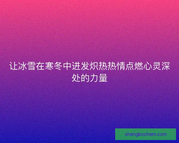 让冰雪在寒冬中迸发炽热热情点燃心灵深处的力量